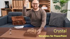  Presentation with anger - Slide set consisting of middle-age-caucasian-man-playing background and a  colored foreground