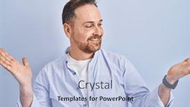  Presentation with comparison - Slide set consisting of middle-age-caucasian-man-standing background and a light blue colored foreground