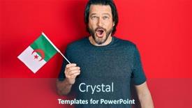  Presentation with hijab - Slide deck enhanced with middle-age-caucasian-man-wearing background and a ocean colored foreground