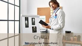  Presentation with xray - PPT theme consisting of middle-age-caucasian-man-wearing background and a coral colored foreground