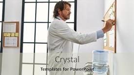  Presentation with corkboard - Slide deck enhanced with middle-age-caucasian-man-wearing background and a soft green colored foreground