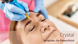  Presentation with anti aging - Theme consisting of middle-age-caucasian-woman-having background and a lemonade colored foreground