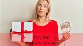  Presentation with south korean - Presentation design enhanced with middle-age-caucasian-woman-holding background and a red colored foreground