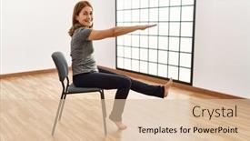 Presentation with woman sport - Theme featuring middle-age-caucasian-woman-smiling background and a lemonade colored foreground