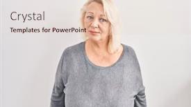  Presentation with simple - Slide set with middle-age-caucasian-woman-standing background and a lemonade colored foreground