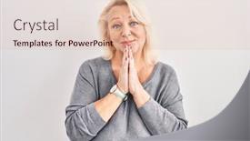  Presentation with forgiveness - Slide set enhanced with middle-age-caucasian-woman-standing background and a lemonade colored foreground