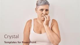  Presentation with nails - Presentation theme having middle-age-caucasian-woman-standing background and a lemonade colored foreground