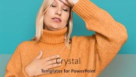  Presentation with flu virus - Slide set consisting of middle-age-caucasian-woman-wearing background and a yellow colored foreground