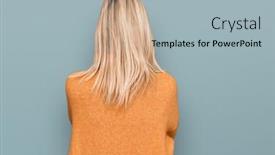  Presentation with winter - Beautiful PPT theme featuring middle-age-caucasian-woman-wearing backdrop and a light blue colored foreground