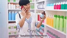  Presentation with chinese medicine - PPT layouts enhanced with middle-age-chinese-woman-customer background and a soft green colored foreground