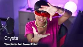  Presentation with streamer - Slide set enhanced with middle-age-chinese-woman-streamer background and a wine colored foreground