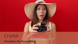  Presentation with reflex - Theme enhanced with middle-age-chinese-woman-using background and a red colored foreground