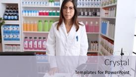  Presentation with chinese chinese - Slide deck enhanced with middle-age-chinese-woman-working background and a light blue colored foreground