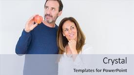  Presentation with eating - PPT theme with middle age couple eating fresh background and a  colored foreground