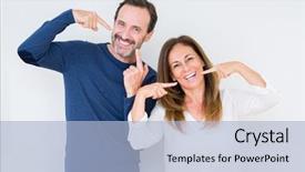  Presentation with confident love - PPT theme enhanced with middle age couple in love background and a light blue colored foreground