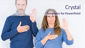  Presentation with loving hearts love heart candy - Colorful theme enhanced with middle age couple in love backdrop and a sky blue colored foreground