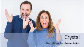  Presentation with love - Amazing presentation design having middle age couple in love backdrop and a light blue colored foreground