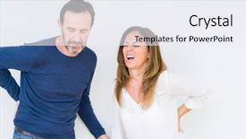  Presentation with back pain - Beautiful slide set featuring middle age couple in love backdrop and a sky blue colored foreground