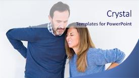  Presentation with back pain - Presentation design featuring middle age couple in love background and a  colored foreground