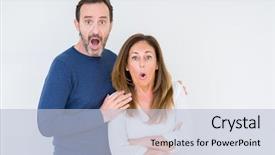  Presentation with loving hearts love heart candy - Slide deck enhanced with middle age couple in love background and a light blue colored foreground