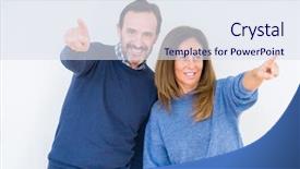  Presentation with loving hearts love heart candy - Amazing PPT theme having middle age couple in love backdrop and a sky blue colored foreground