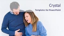  Presentation with stomach disease - Slide deck having middle age couple in love background and a sky blue colored foreground
