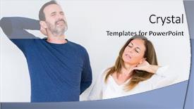  Presentation with love - PPT theme enhanced with middle age couple in love background and a sky blue colored foreground