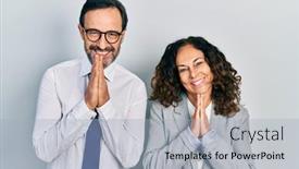  Presentation with forgiveness - Colorful presentation theme enhanced with middle-age-couple-of-hispanic backdrop and a light blue colored foreground