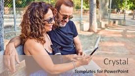  Presentation with dog park - Slides with middle-age-couple-smiling-happy background and a lemonade colored foreground