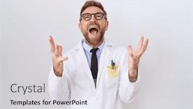  Presentation with beard - Slides featuring middle-age-doctor-man background and a light gray colored foreground