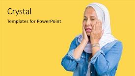  Presentation with middle eastern traditional dishes falafel - Cool new presentation design with middle age eastern arab woman backdrop and a yellow colored foreground