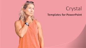  Presentation with infection - Cool new PPT layouts with middle-age-fit-blonde-woman backdrop and a coral colored foreground