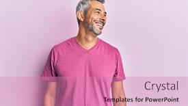  Presentation with grey - Slide set featuring middle-age-grey-haired-man background and a  colored foreground