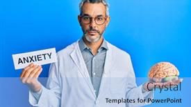  Presentation with brain anxiety - Beautiful slides featuring middle-age-grey-haired-man backdrop and a light blue colored foreground