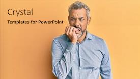  Presentation with nails - Colorful slide deck enhanced with middle-age-grey-haired-man backdrop and a yellow colored foreground