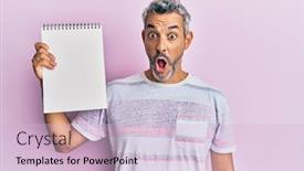  Presentation with grey - Slide deck featuring middle-age-grey-haired-man background and a lemonade colored foreground