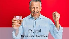  Presentation with whisky - Presentation theme having middle-age-grey-haired-man background and a light blue colored foreground