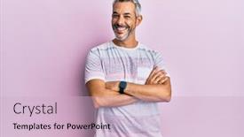  Presentation with grey - PPT layouts having middle-age-grey-haired-man background and a lemonade colored foreground