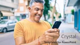  Presentation with victorian age - Slide set enhanced with middle-age-grey-haired-man background and a coral colored foreground