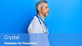  Presentation with grey - Beautiful slide deck featuring middle-age-grey-haired-man backdrop and a teal colored foreground