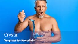  Presentation with loss - Slide set with middle-age-grey-haired-man background and a teal colored foreground