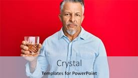  Presentation with whisky - Beautiful theme featuring middle-age-grey-haired-man backdrop and a light blue colored foreground