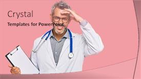  Presentation with clipboard stethoscope - Theme enhanced with middle-age-grey-haired-man background and a coral colored foreground