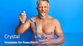  Presentation with loss - Colorful PPT layouts enhanced with middle-age-grey-haired-man backdrop and a teal colored foreground