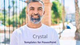  Presentation with grey - Slide set consisting of middle-age-grey-haired-man background and a sky blue colored foreground