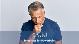  Presentation with health care - Amazing presentation design having middle-age-grey-haired-man backdrop and a ocean colored foreground