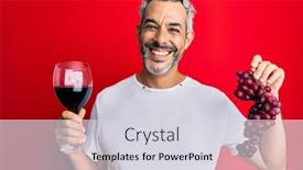  Presentation with red grey - Amazing presentation theme having middle-age-grey-haired-man backdrop and a sky blue colored foreground