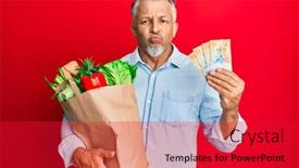  Presentation with puffing - Audience pleasing slides consisting of middle-age-grey-haired-man backdrop and a red colored foreground