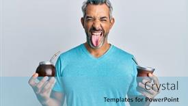  Presentation with grey - Slide deck featuring middle-age-grey-haired-man background and a light blue colored foreground