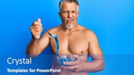  Presentation with loss - Cool new slides with middle-age-grey-haired-man backdrop and a teal colored foreground